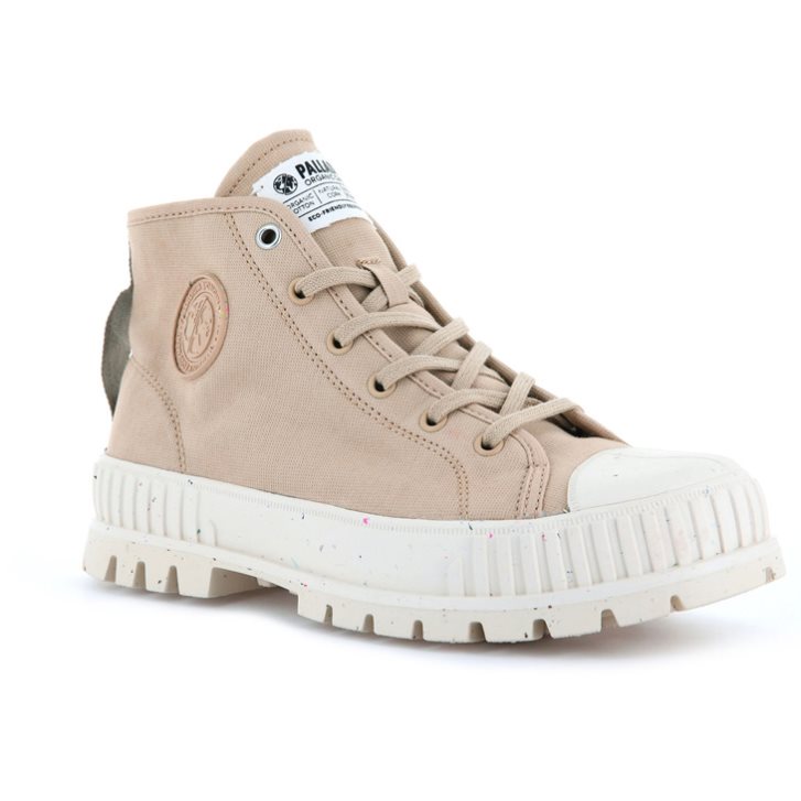 Palladium Pallashock Mid Organic Laarzen Dames Beige | NL 96CAZTE